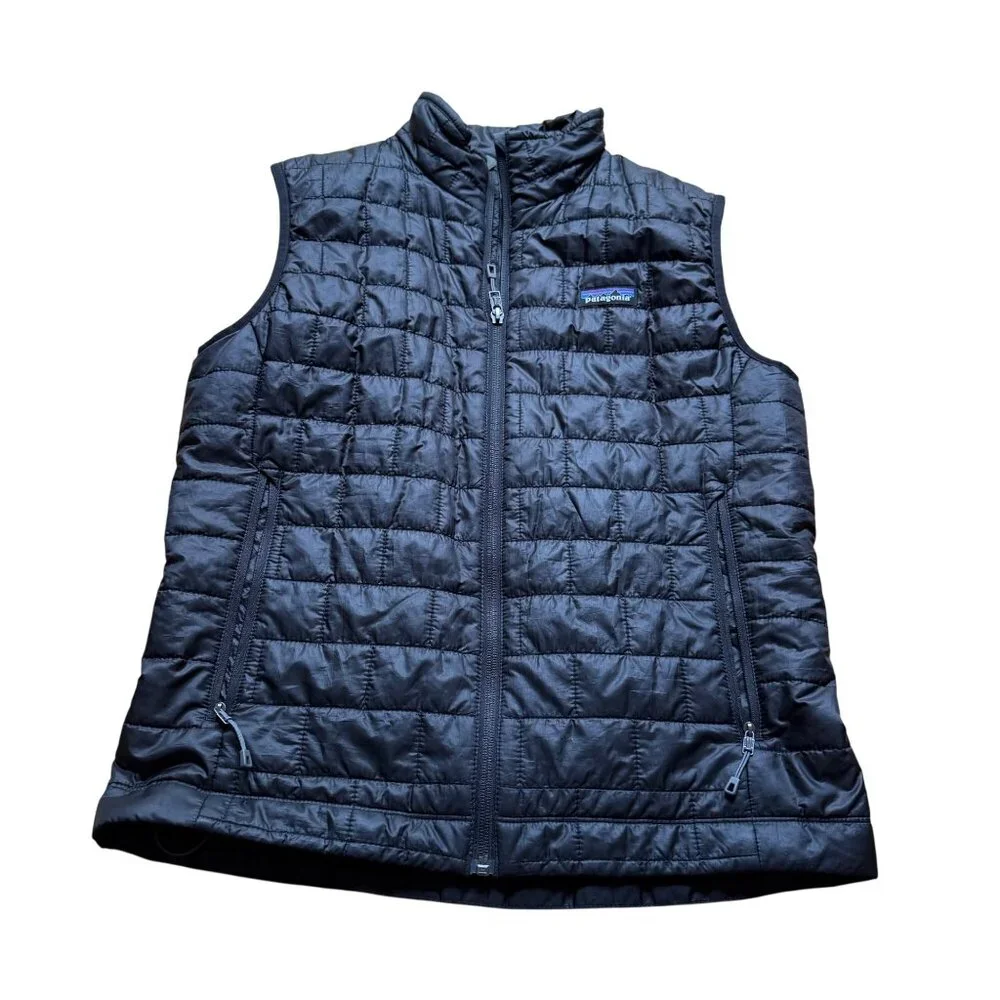 Patagonia Size S Black Nano Lightweight Insulated Quilted Full-Zip Puffer Vest - Picture 2 of 12
